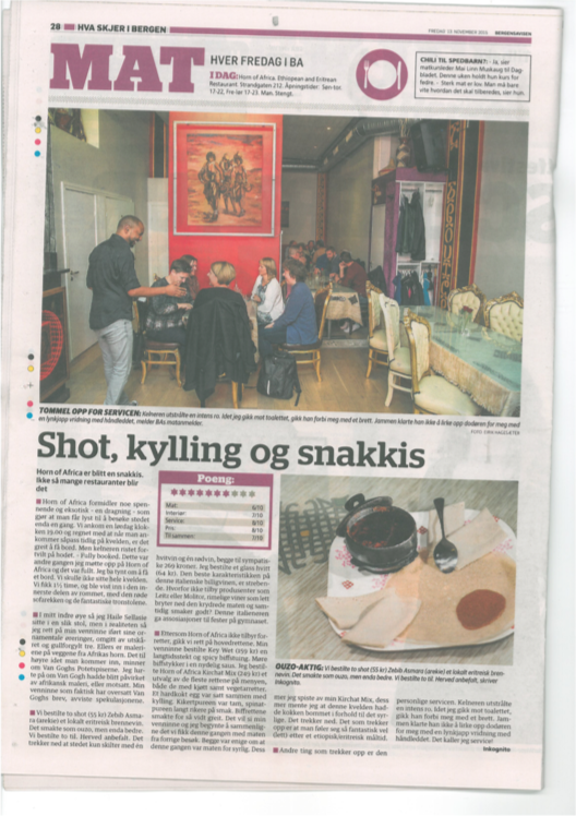 Horn of Africa awarded and recognised by Norwegian press