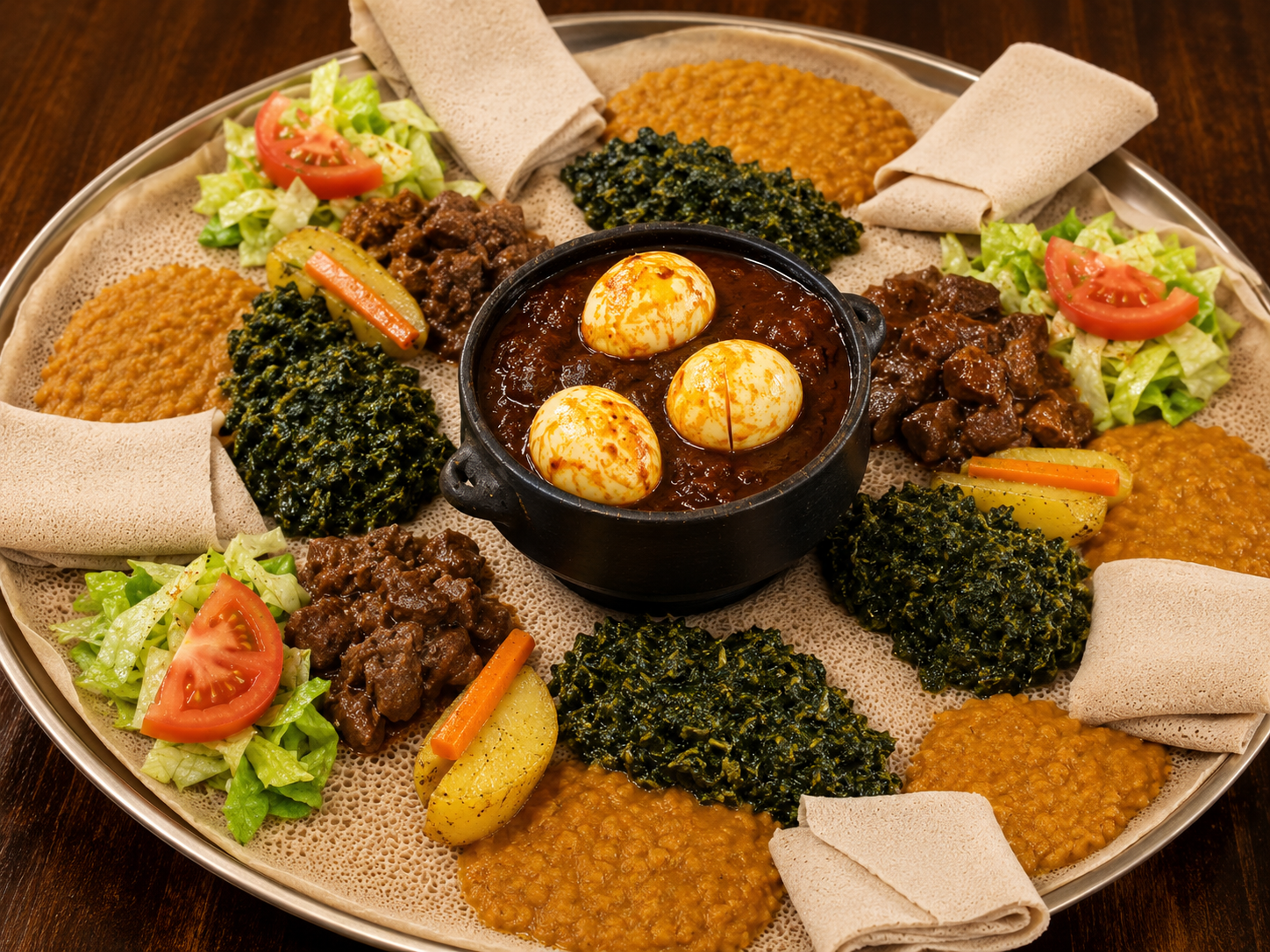 Authentic Ethiopian Doro Wet stew served at Horn of Africa, Bergen